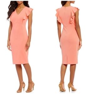 Ivanka Trump Coral V Neck Dress